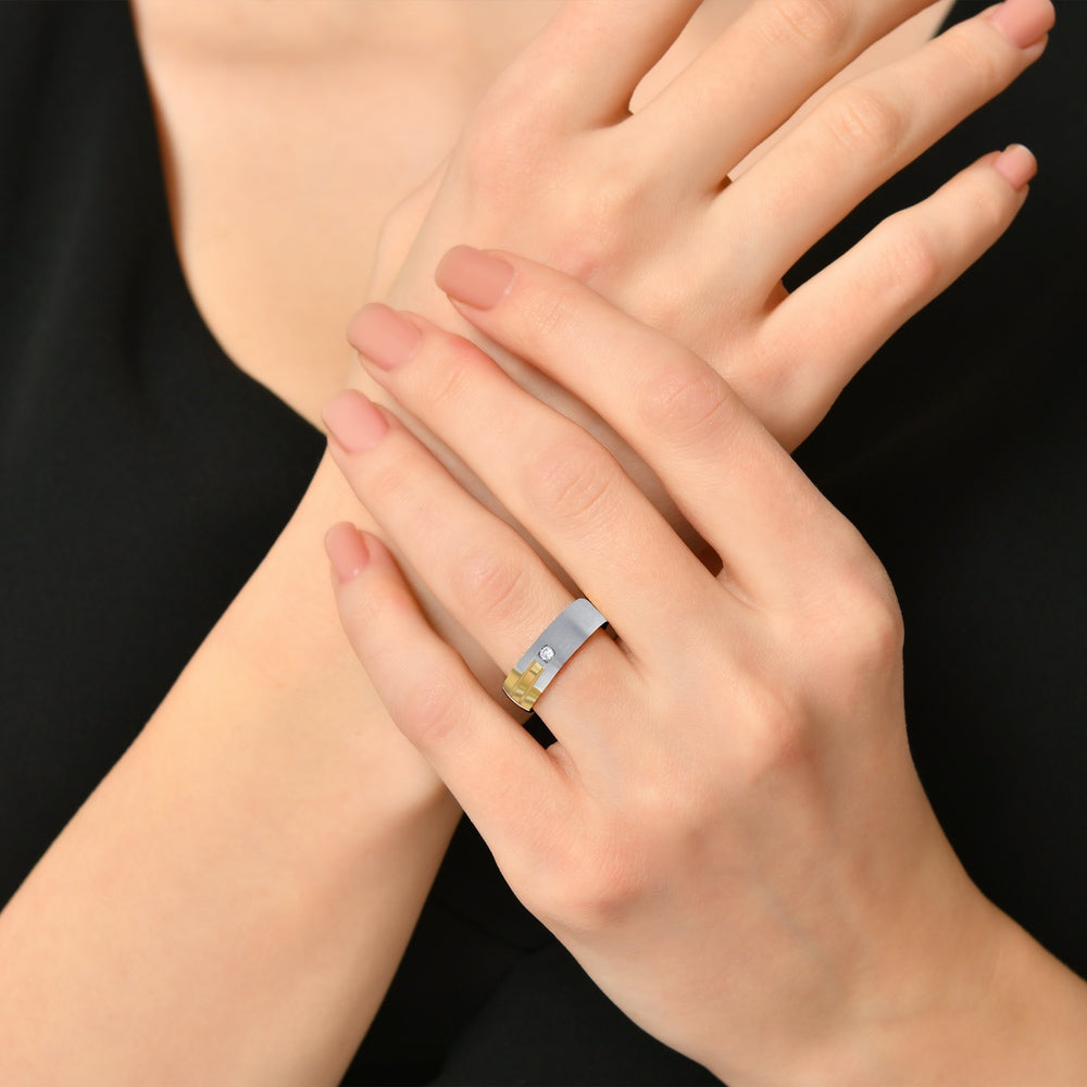 0.03 ct. Modern Wedding Ring for Women