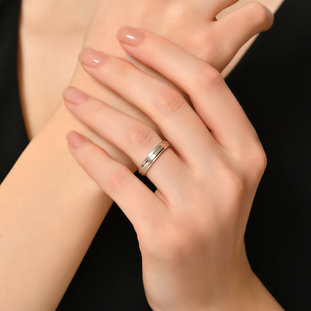 0.02 ct. Moderner Ehering fur Damen