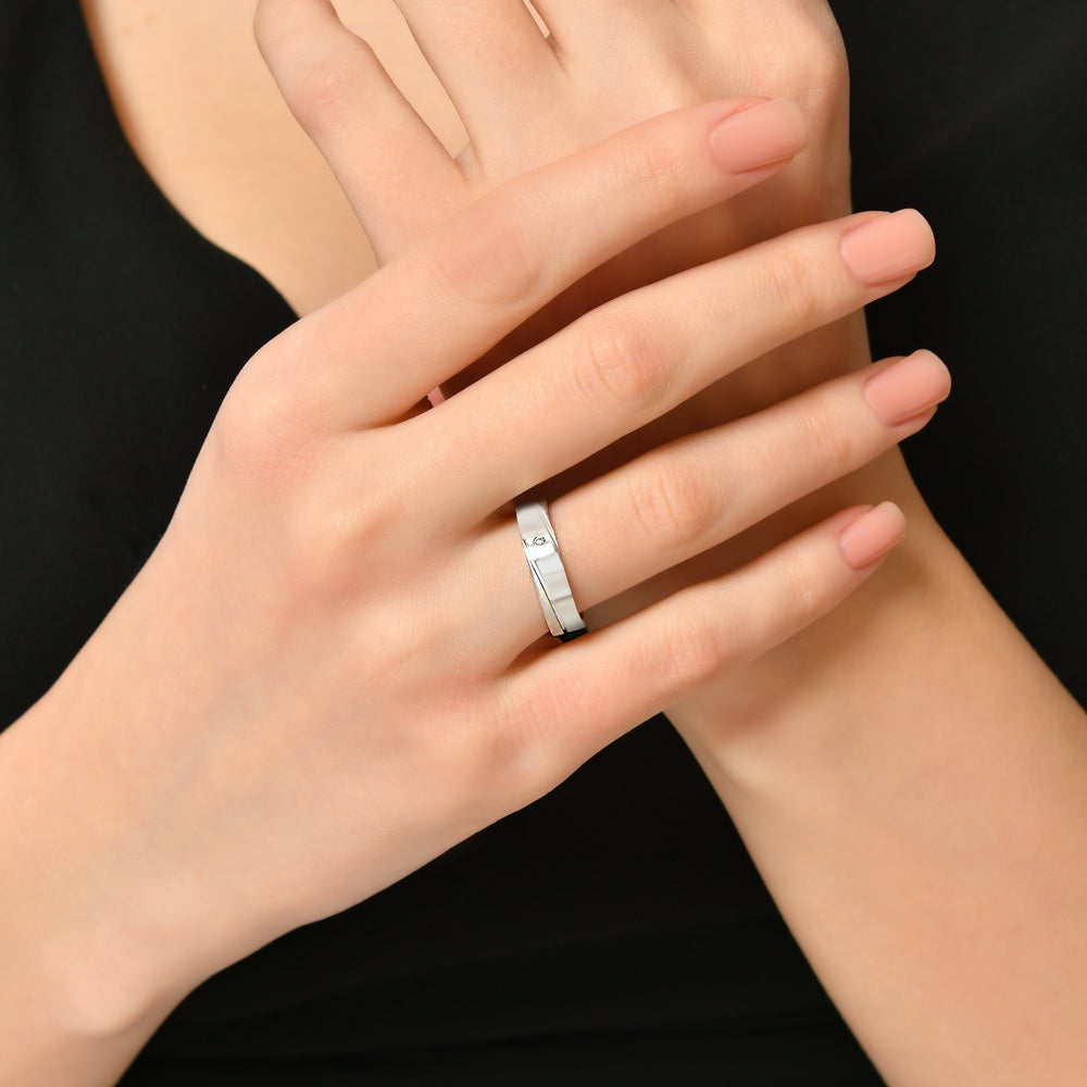 0.03 ct. Modern Wedding Ring for Women