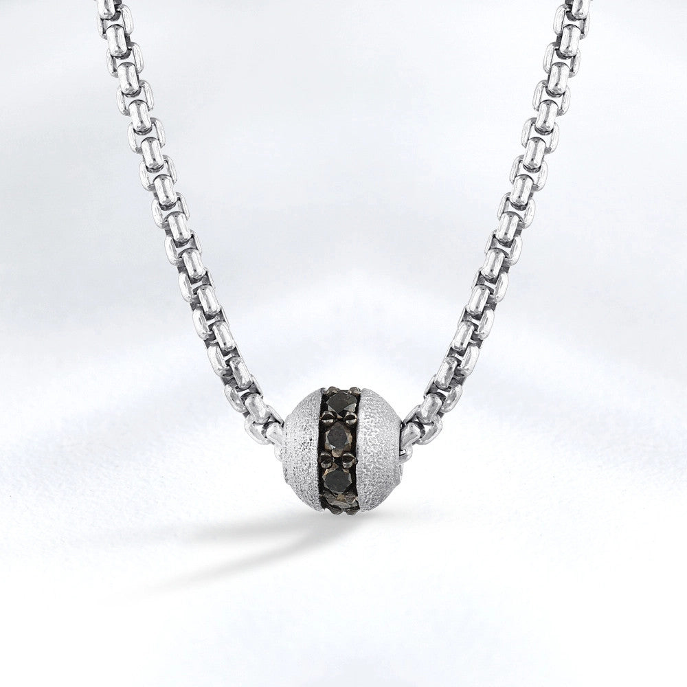0.25 ct. Herren Silber Diamant Halskette