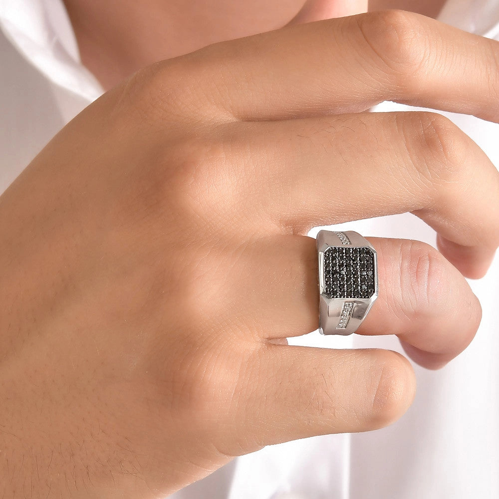 0.60 ct. Herren Silberring