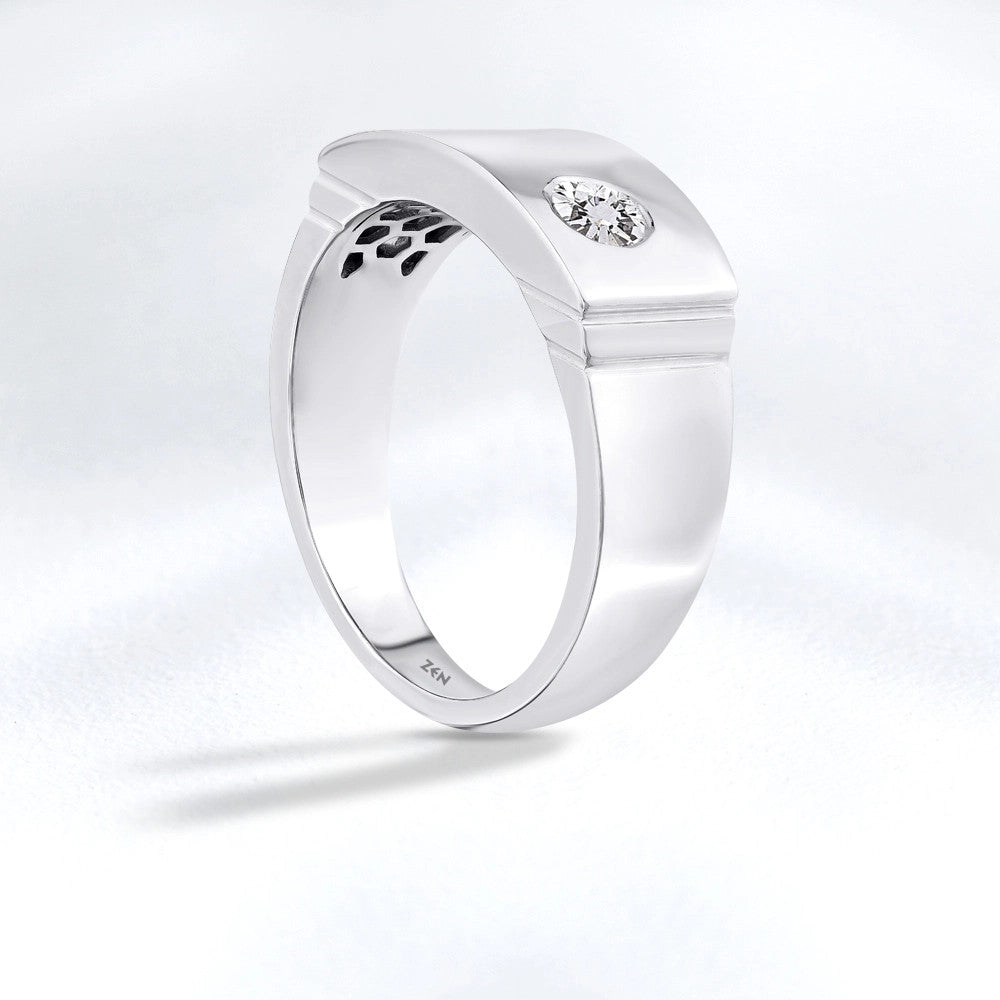 0.22 ct. Men Silver Ring