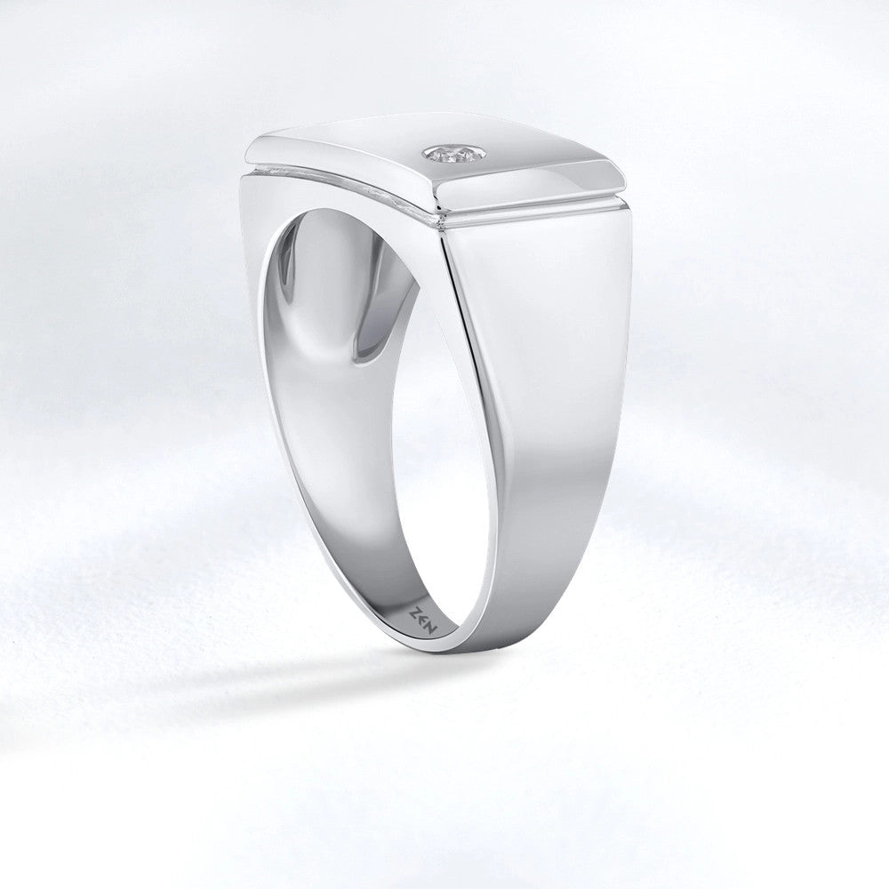 0.06 ct. Herren Silberring