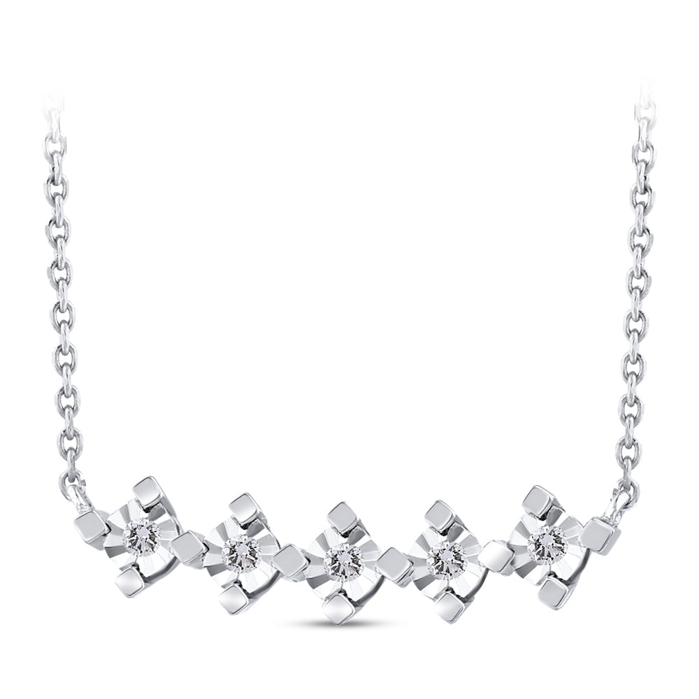 0.05 ct. Fünfstein Diamant Halskette