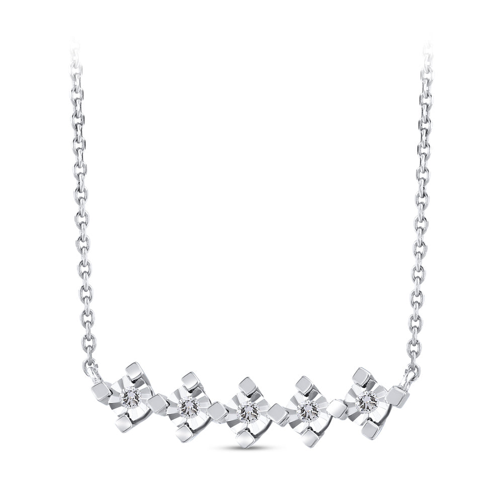 0.05 ct. Fünfstein Diamant Halskette