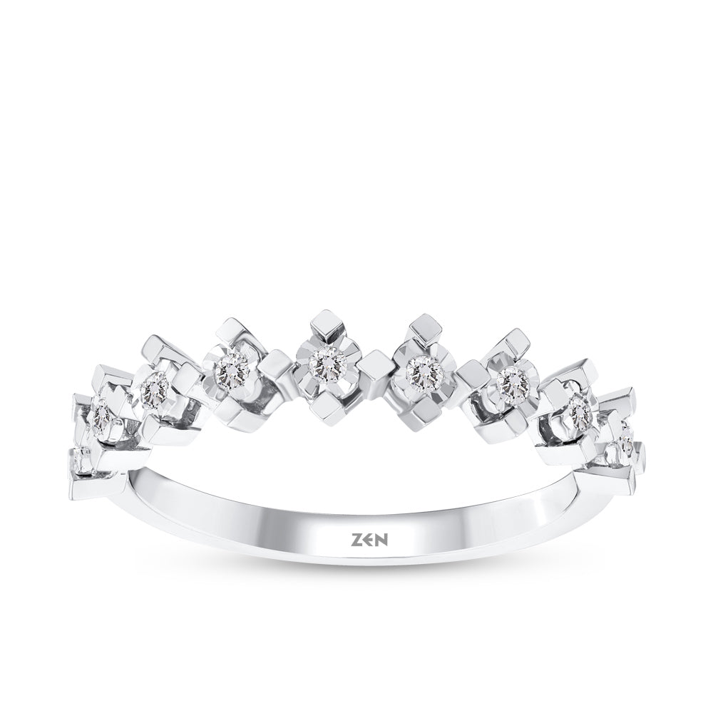 0.09 ct. Halbmemoire Diamantring