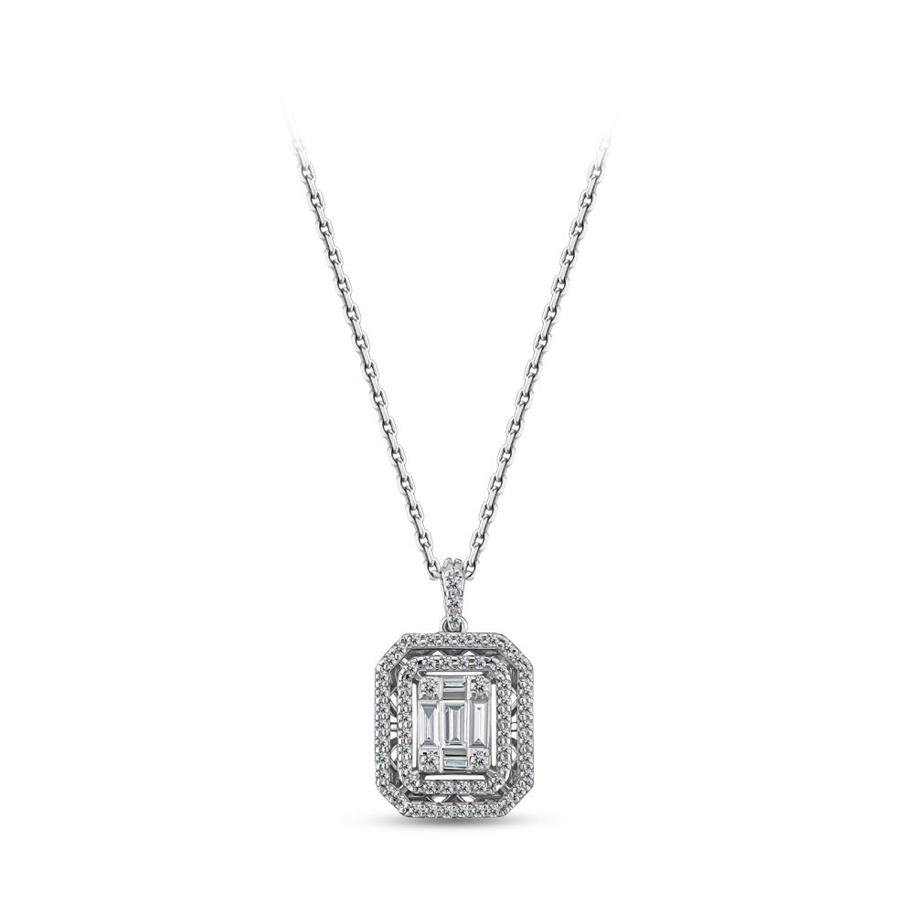 0.44 ct. Baguette Diamond Necklace