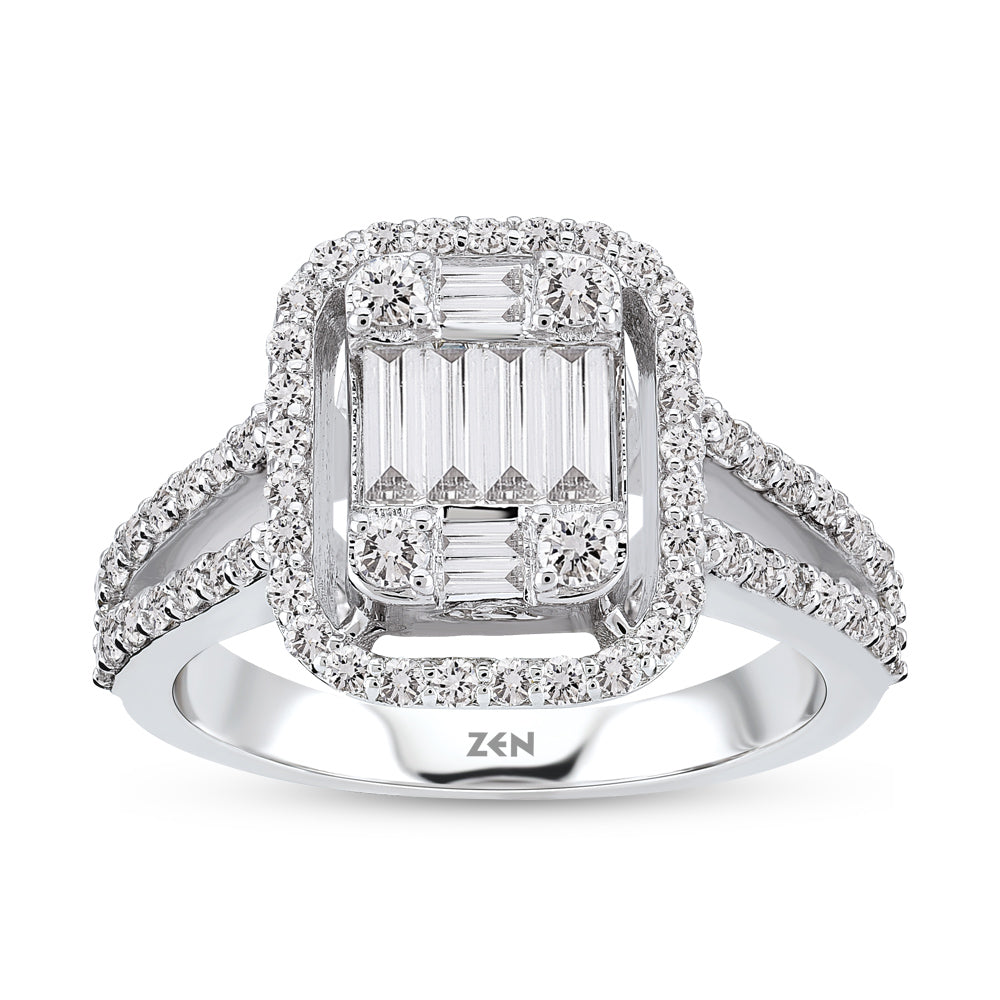 0.86 ct. Baguette Diamantring
