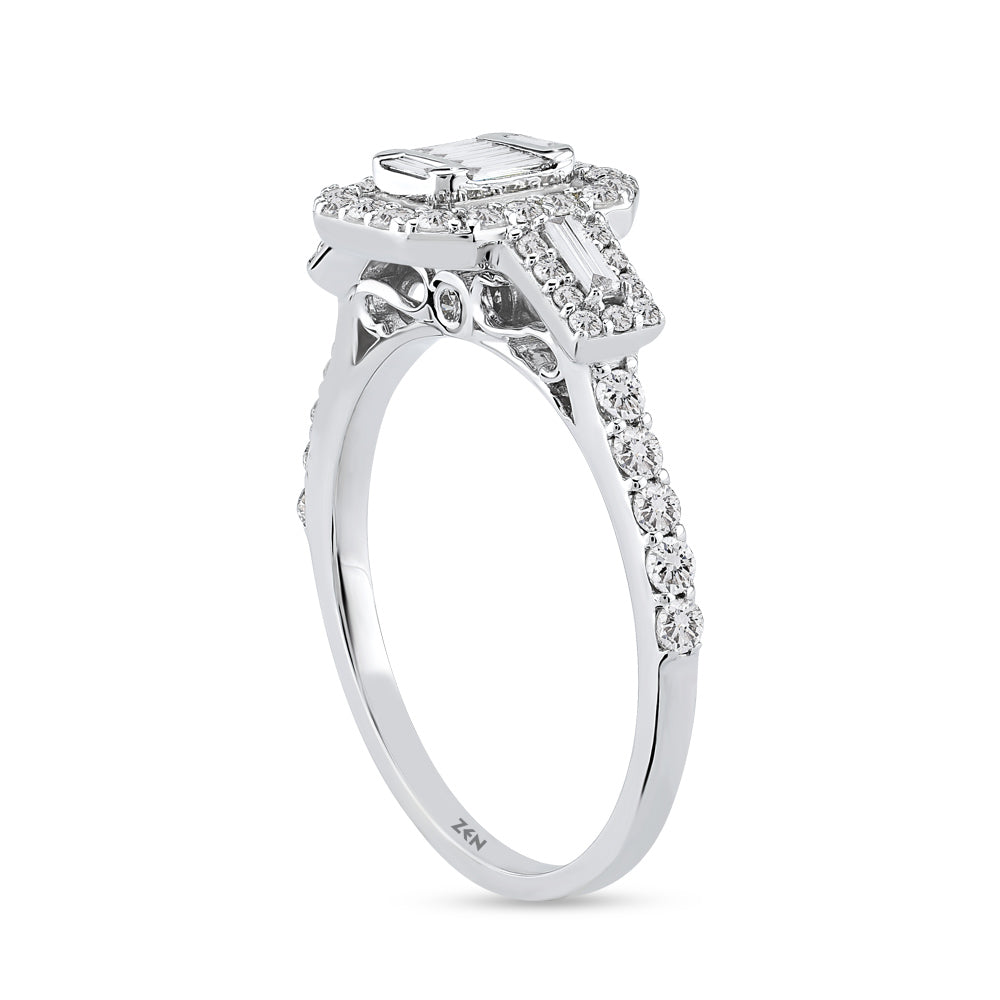 0.63 ct. Baguette Diamantring