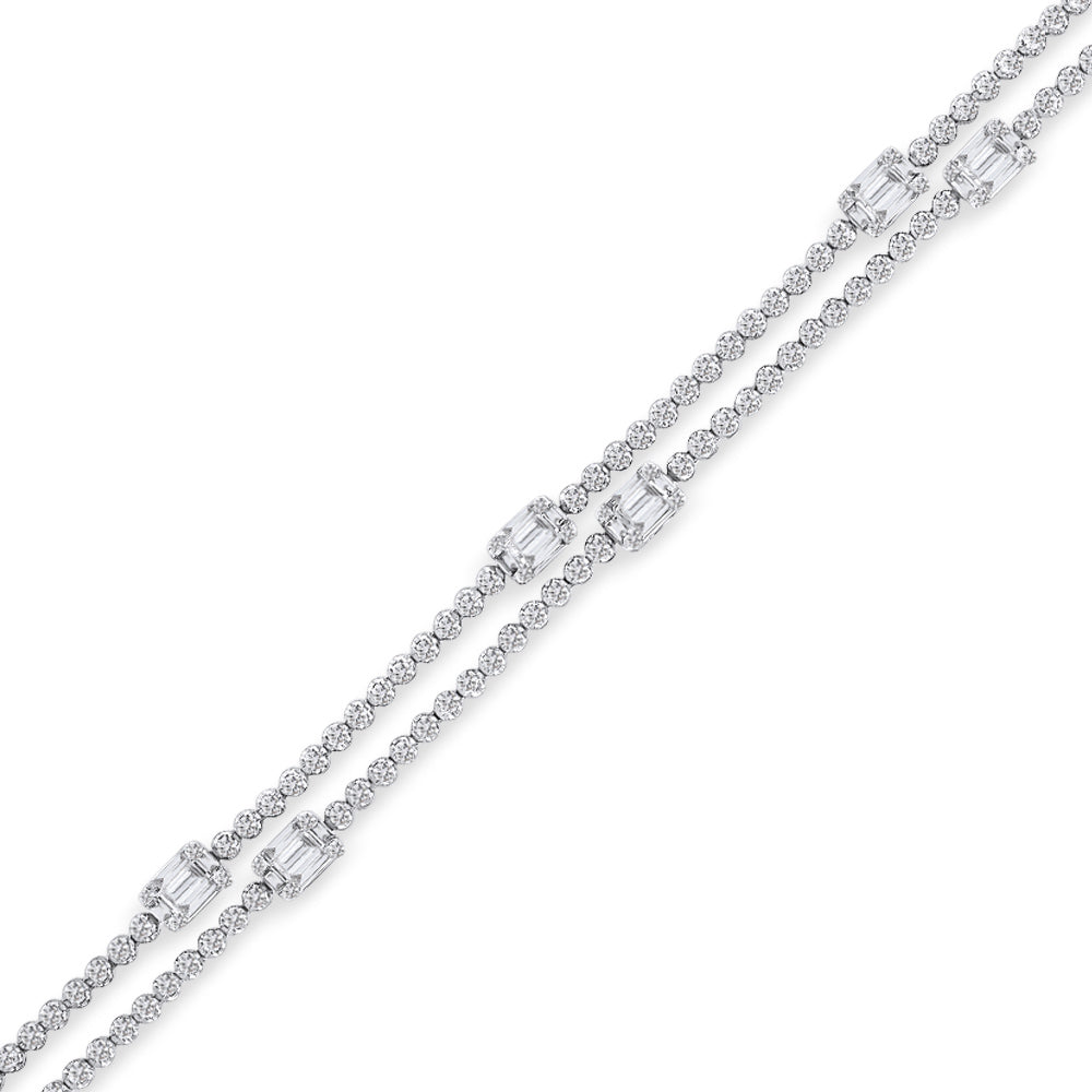2.60 ct. Baguette Diamantarmband