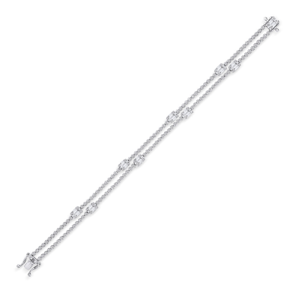 2.60 ct. Baguette Diamantarmband