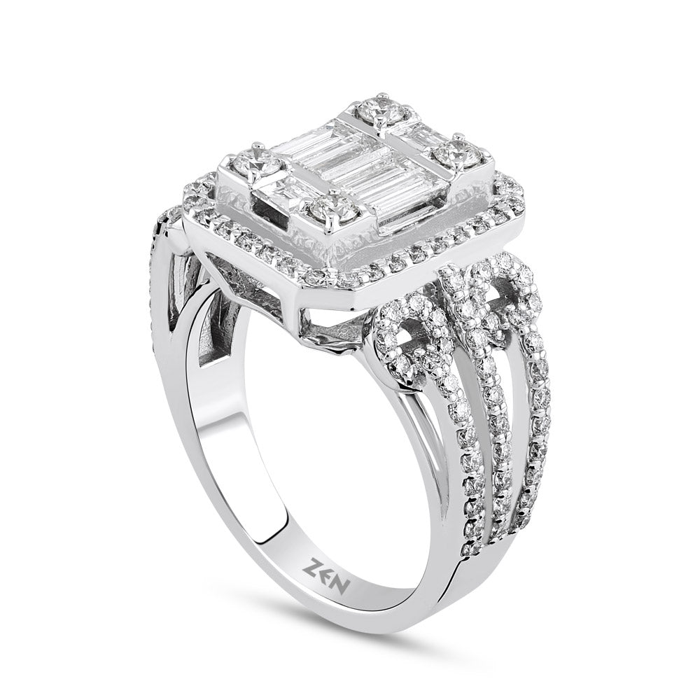 1.42 ct. Baguette Diamantring
