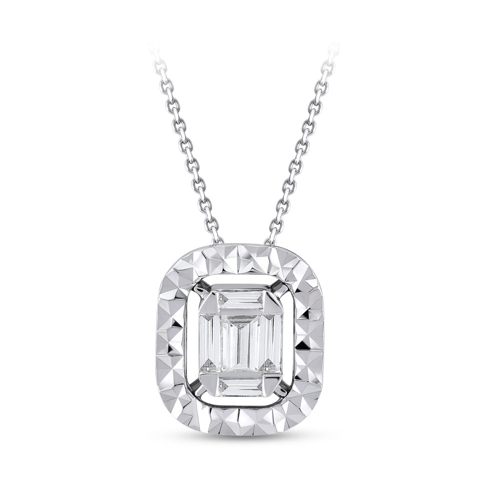0.14 ct. Baguette Diamant Halskette