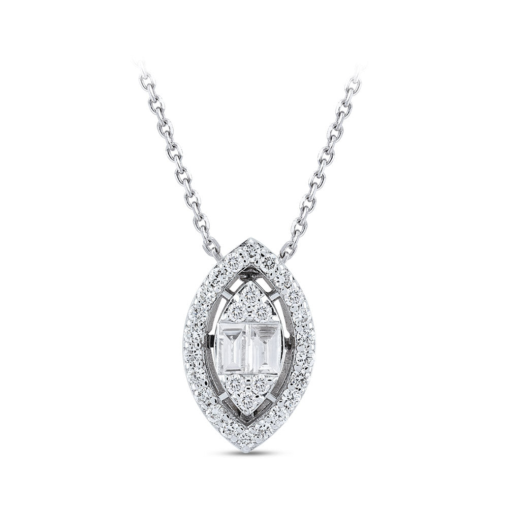 0.42 ct. Baguette Diamant Halskette