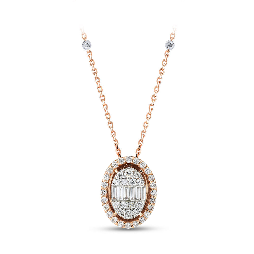0.49 ct. Baguette Diamant Halskette