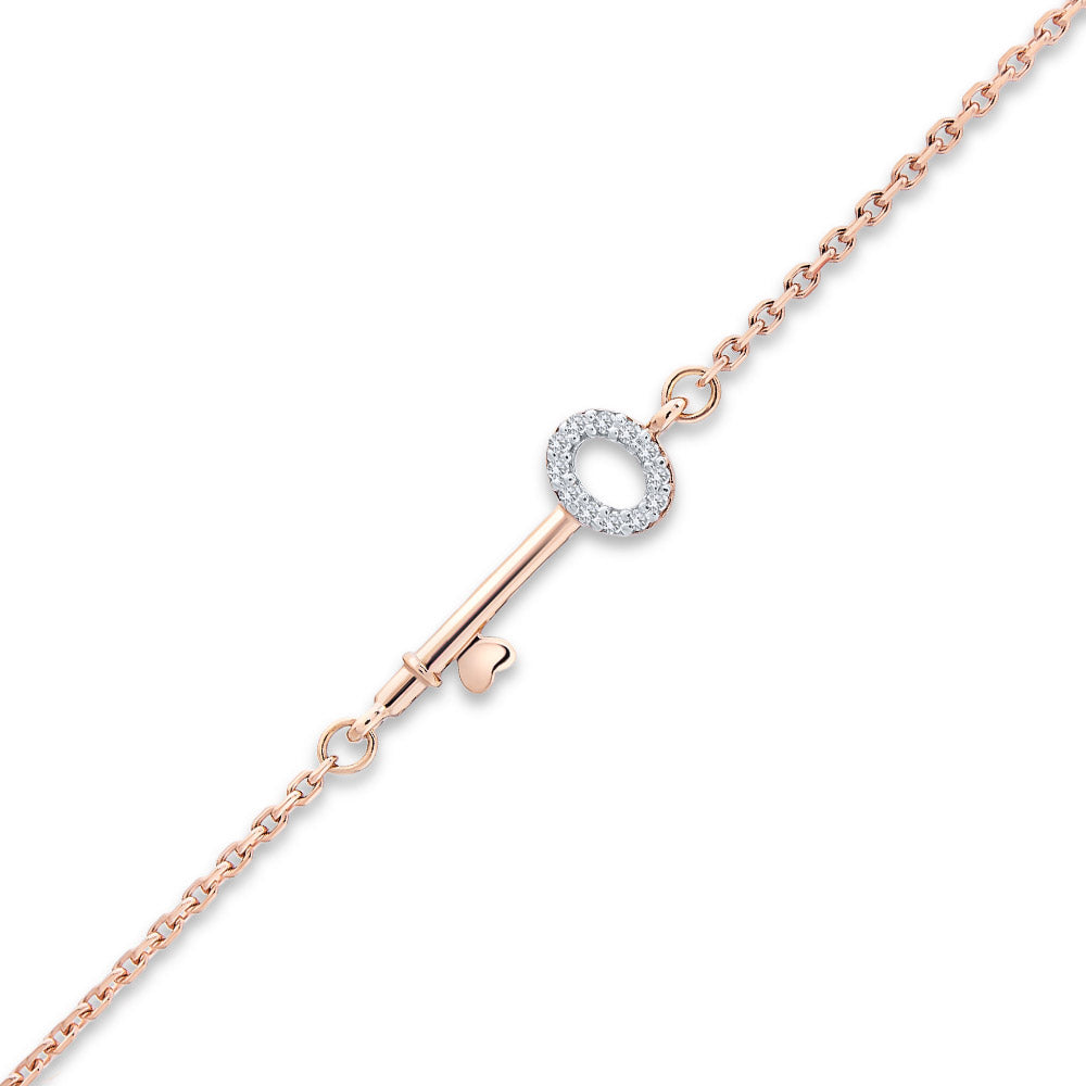 0.02 ct. Diamant Schlüssel Armband