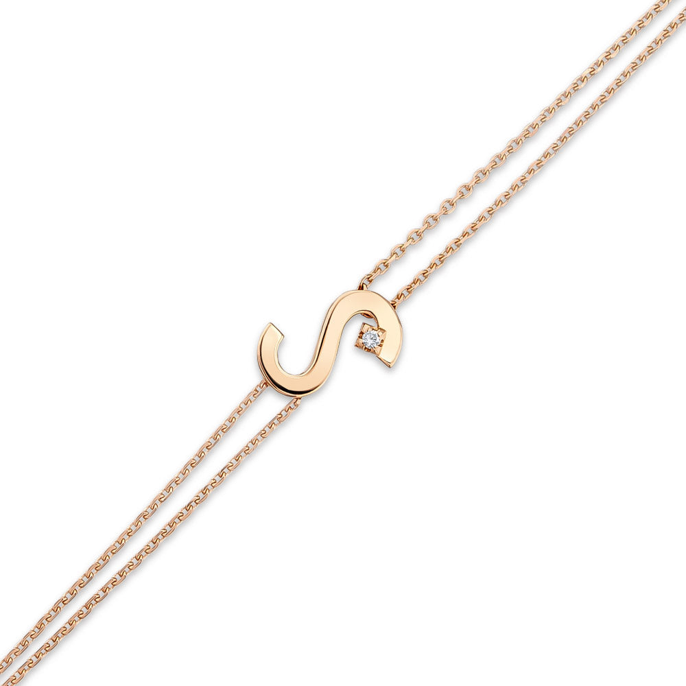 0.01 ct. Buchstabe S Diamantarmband