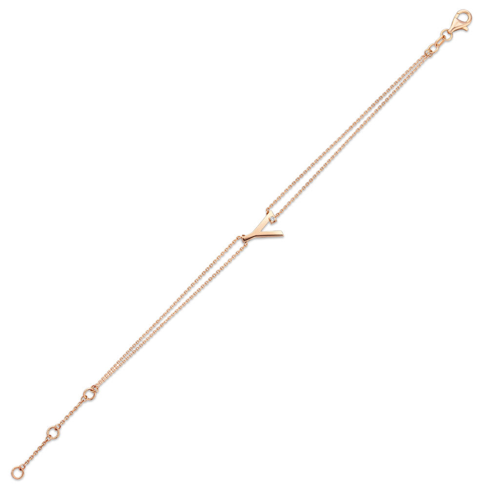 0.01 ct. Buchstaben Y Diamantarmband