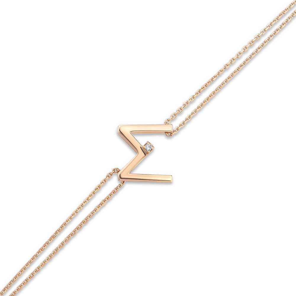 0.01 ct. Buchstabe M Diamantarmband