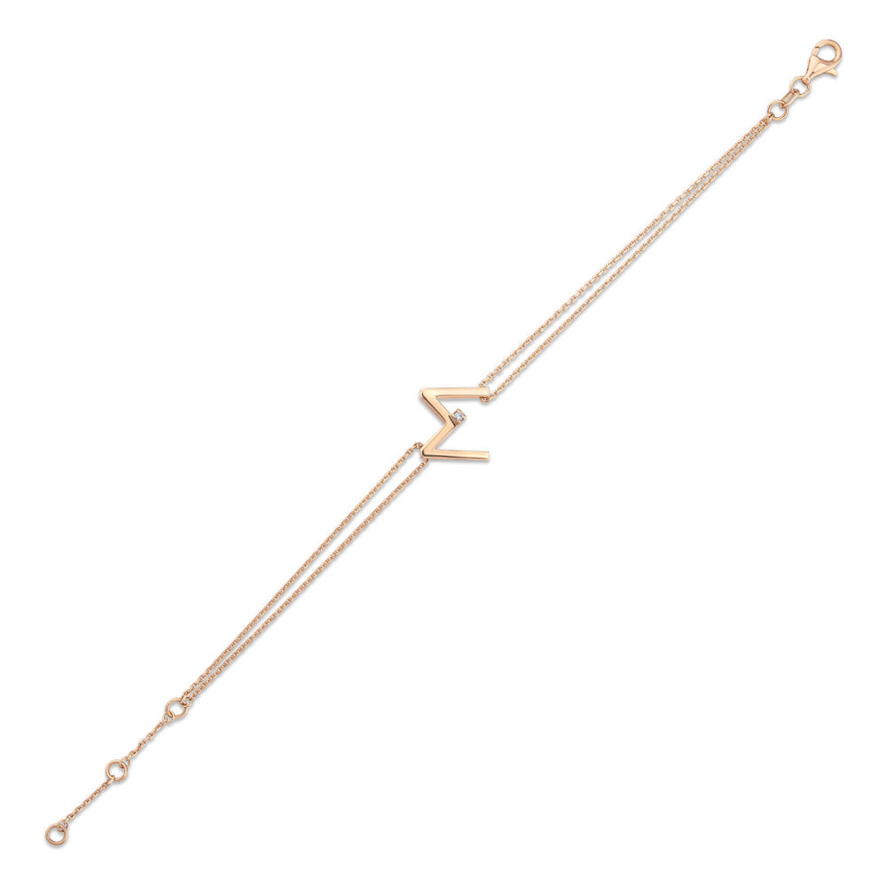 0.01 ct. Buchstabe M Diamantarmband
