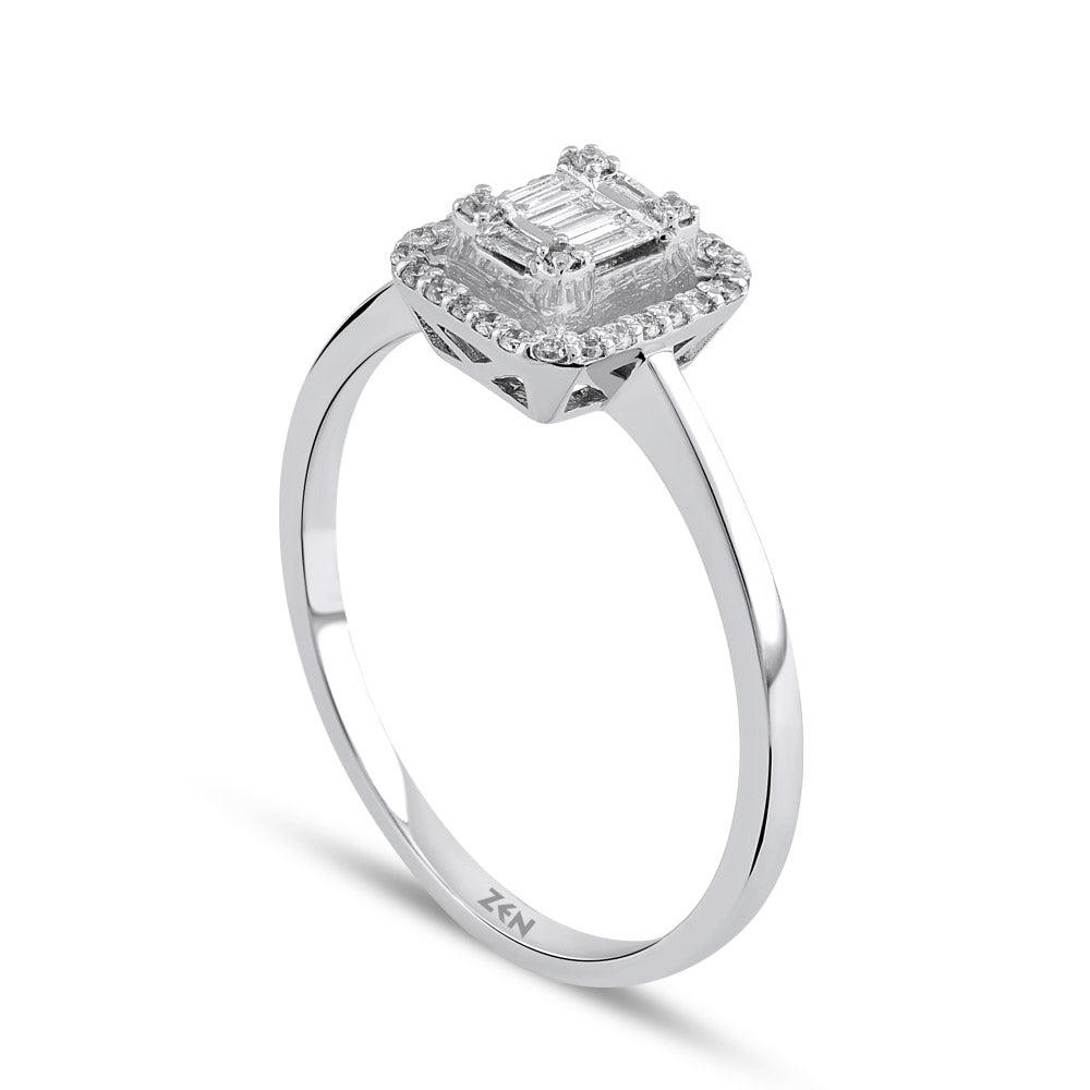 0.17 ct. Baguette Diamantring