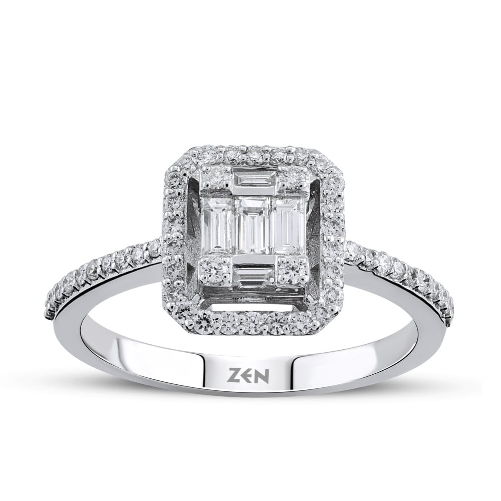 0.38 ct. Baguette Diamantring