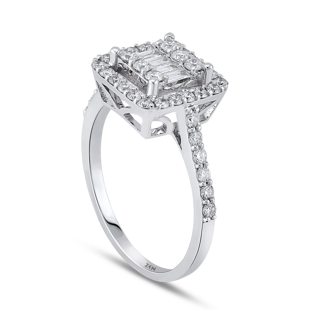 0.65 ct. Baguette Diamantring