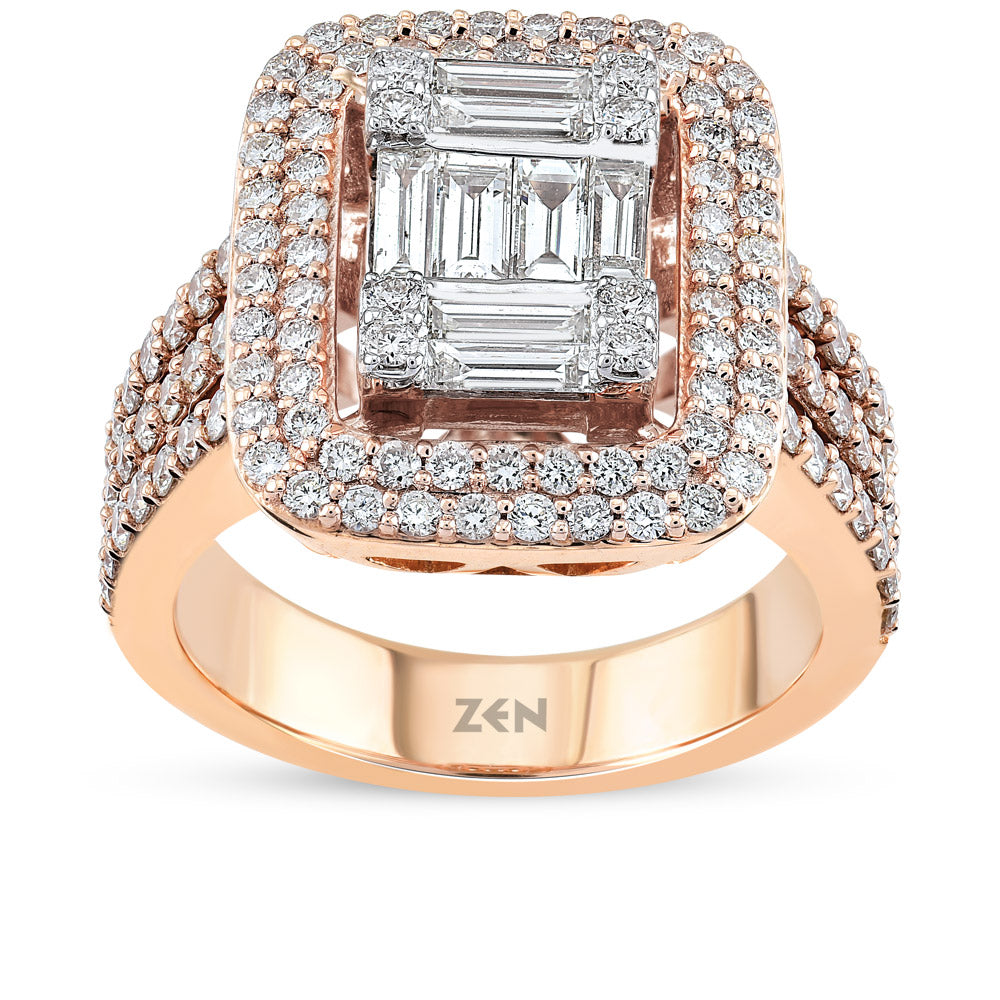 1.40 ct. Baguette Diamantring