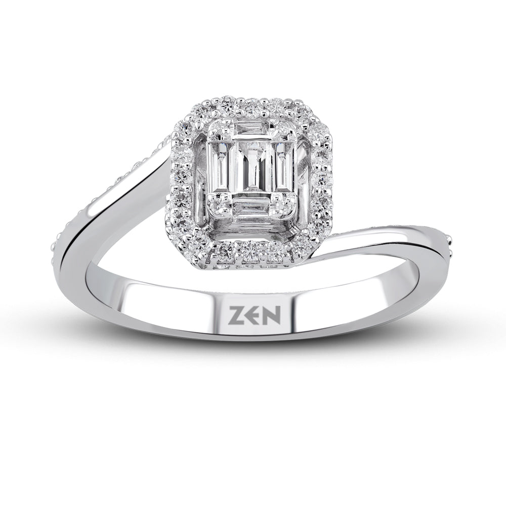 0.22 ct. Baguette Diamantring