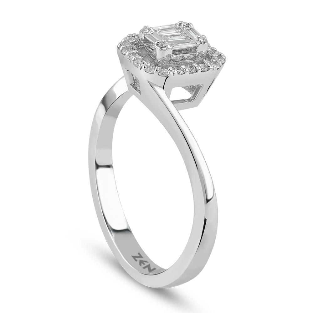 0.22 ct. Baguette Diamantring