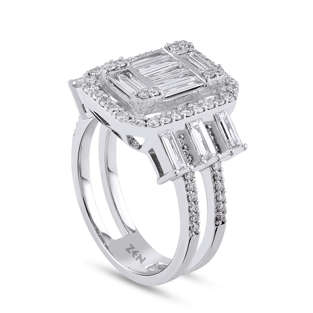 1.38 ct. Baguette Diamantring