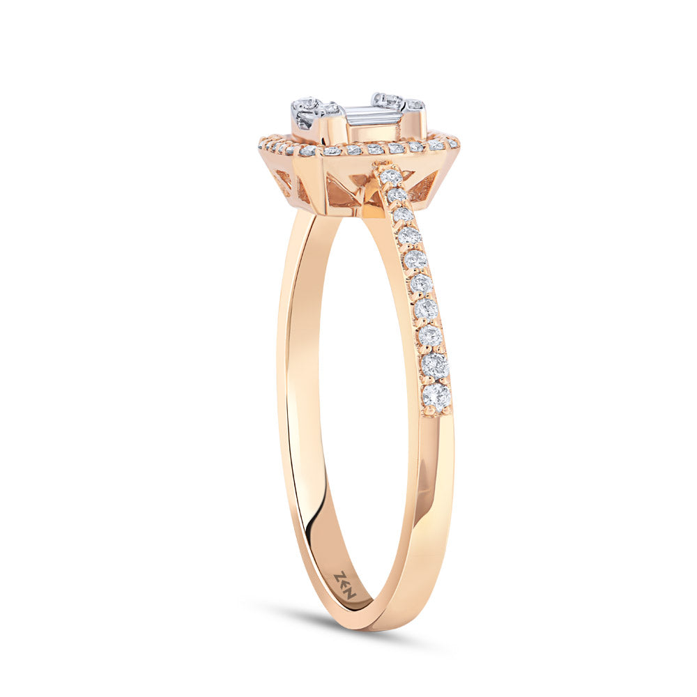 0.26 ct. Baguette Diamantring