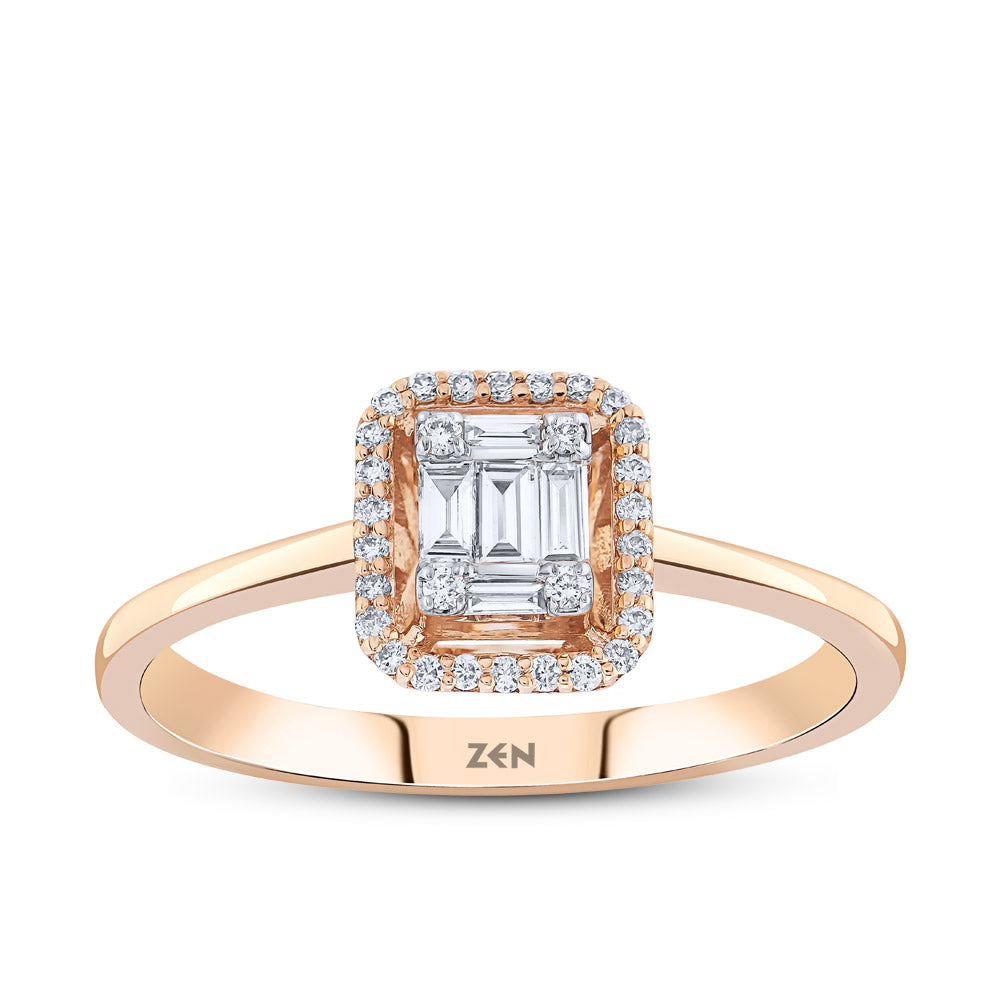0.17 ct. Baguette Diamantring