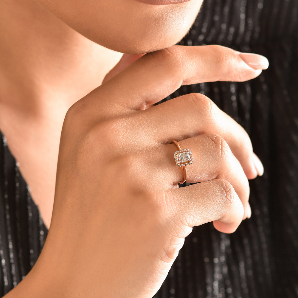 0.17 ct. Baguette Diamantring