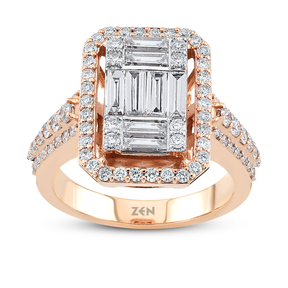 1.14 ct. Baguette Diamantring