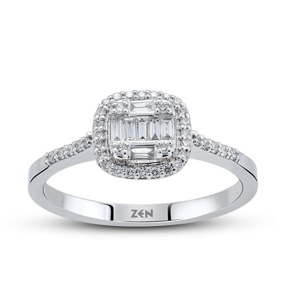 0.22 ct. Baguette Diamantring