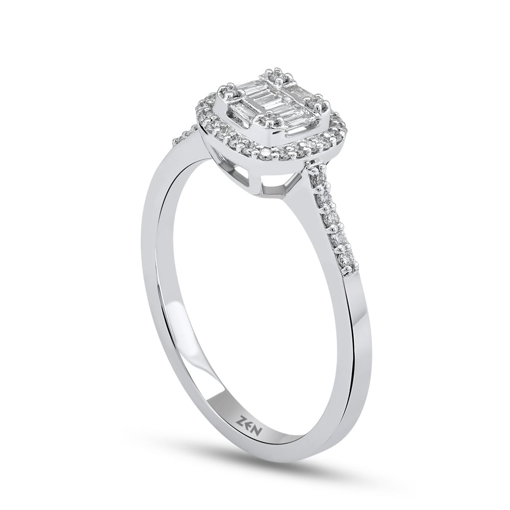 0.22 ct. Baguette Diamantring