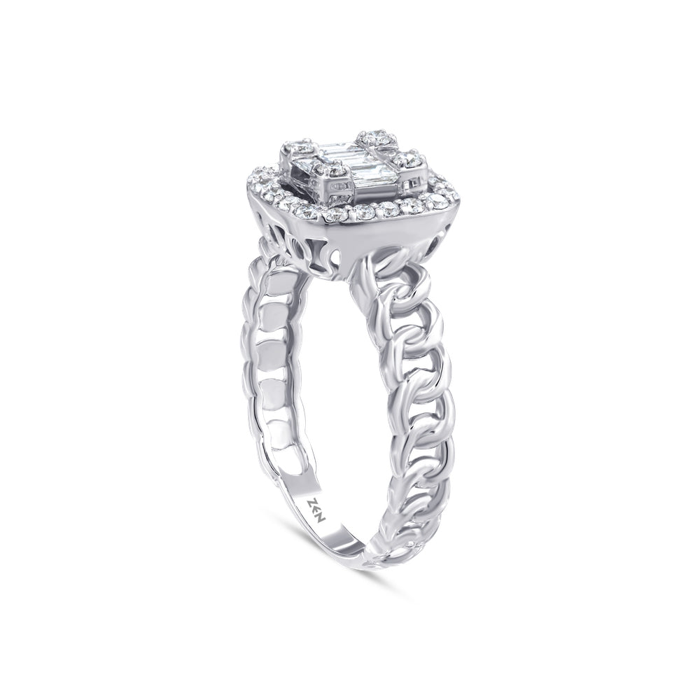 0.47 ct. Baguette Diamantring
