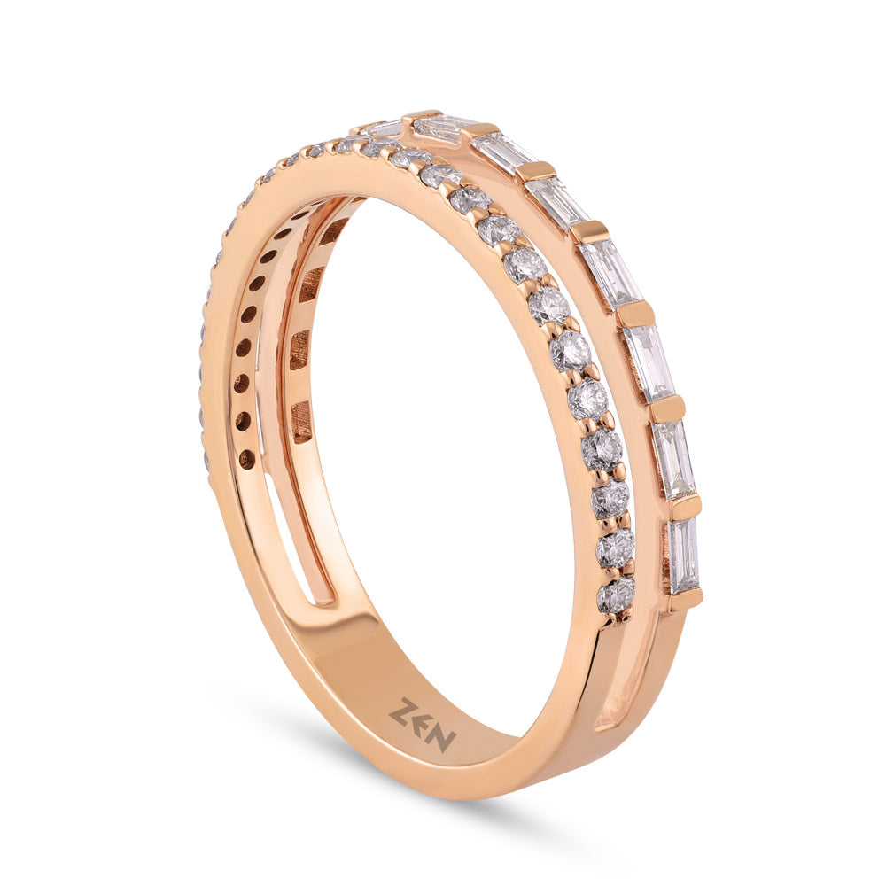 0.44 ct. Baguette Diamantring