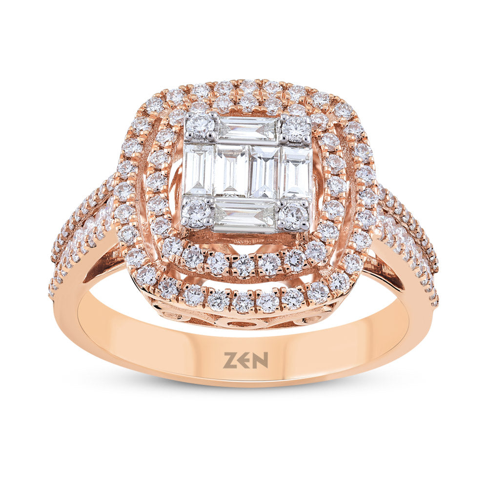 0.93 ct. Baguette Diamantring