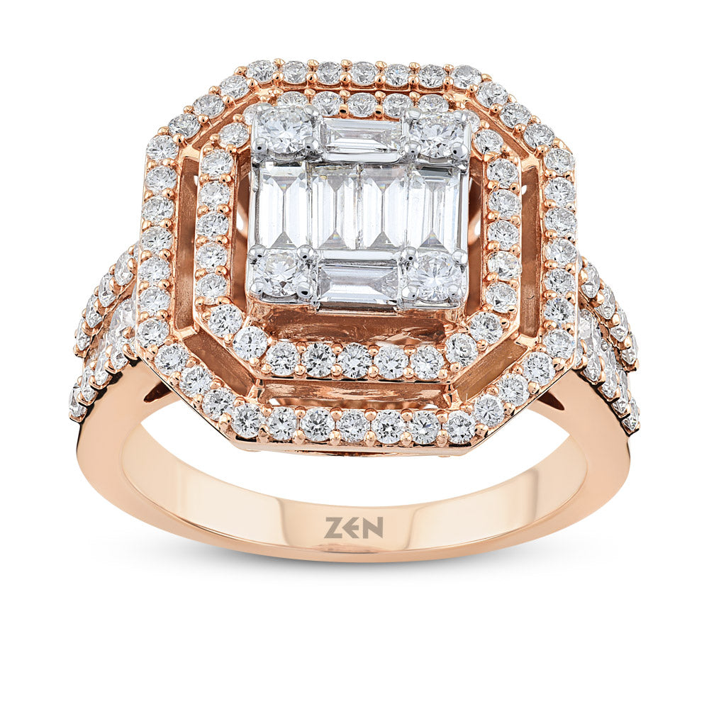 1.30 ct. Baguette Diamantring