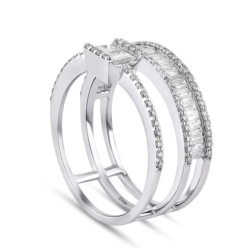0.86 ct. Baguette Diamantring