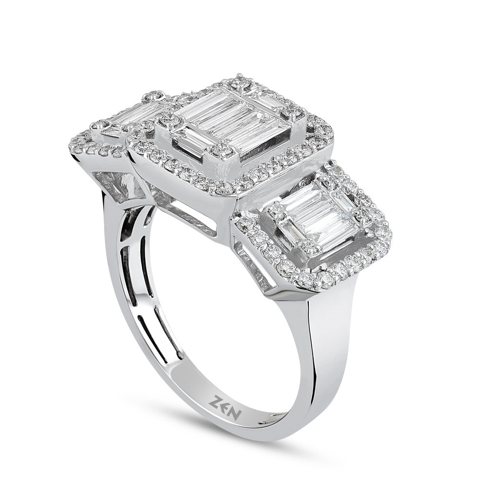 1.35 ct. Baguette Diamantring