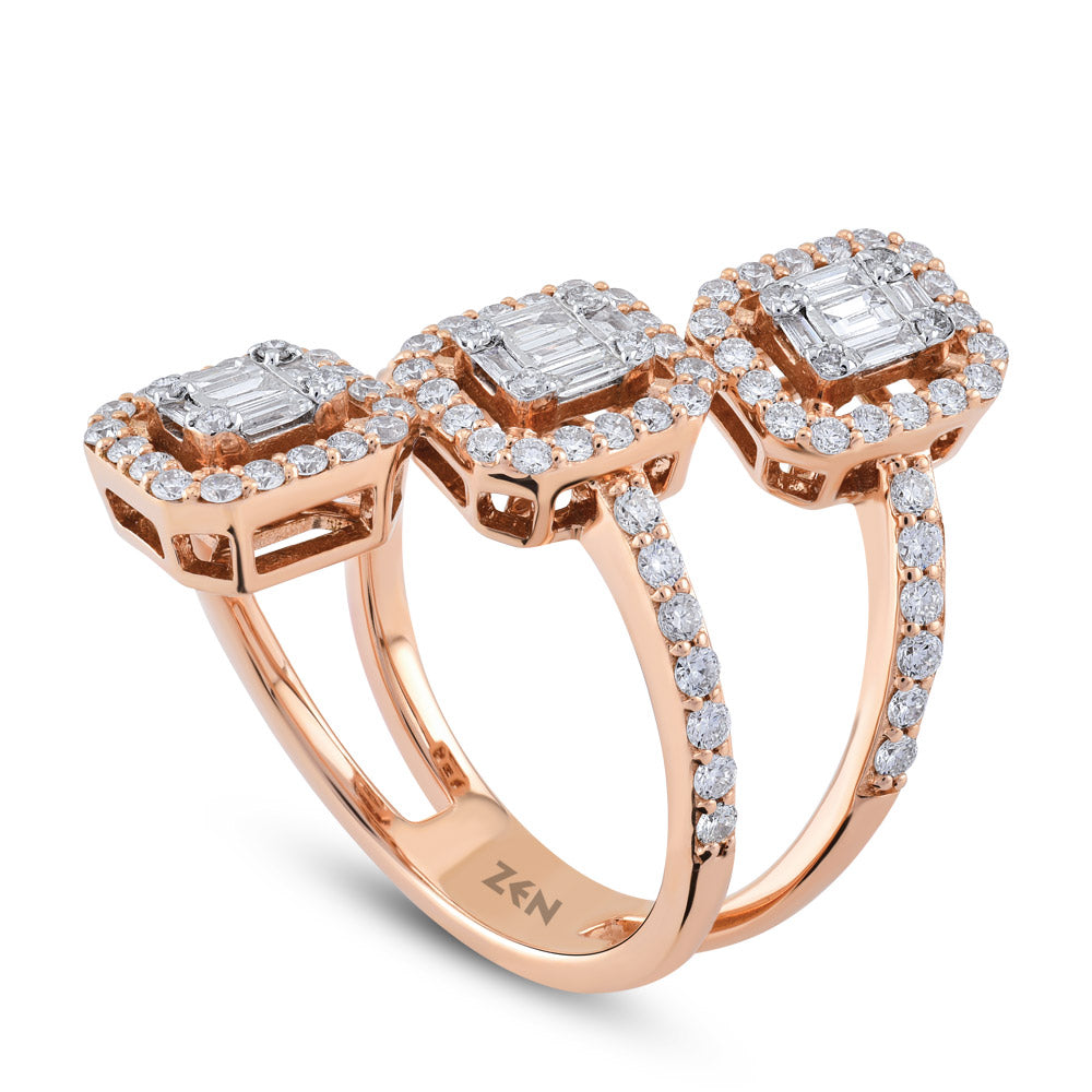 0.96 ct. Baguette Diamantring