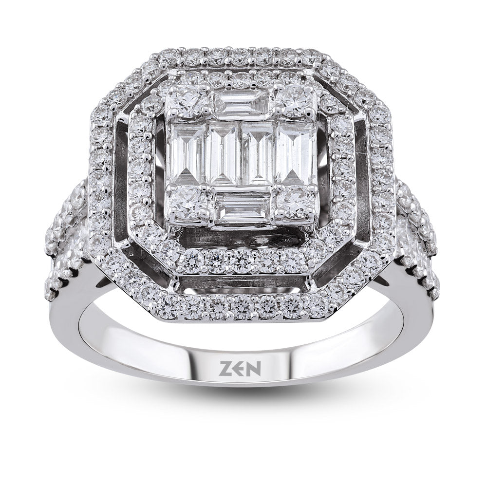 1.30 ct. Baguette Diamantring