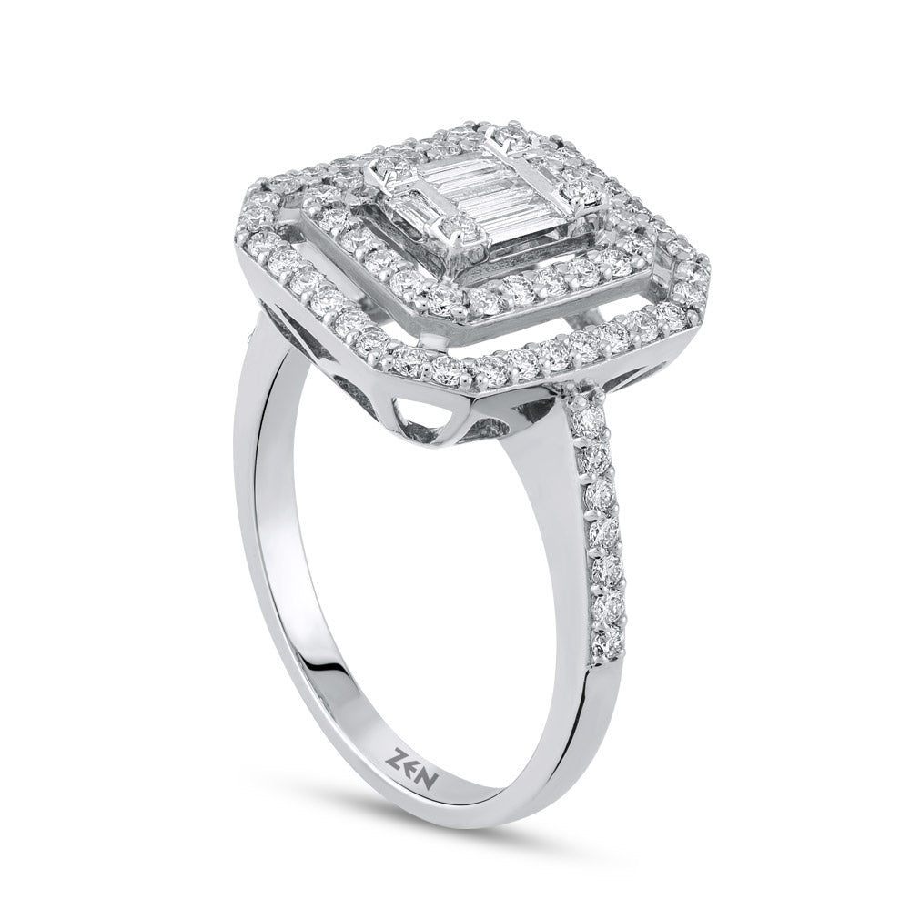 0.63 ct. Baguette Diamantring