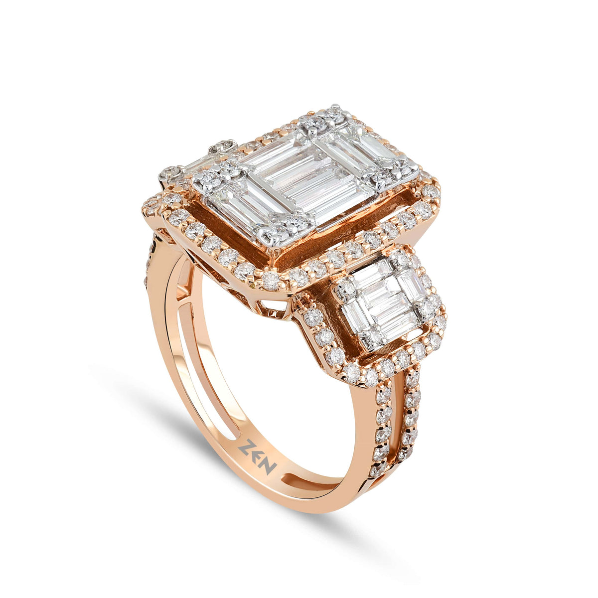 1.59 ct. Baguette Diamantring