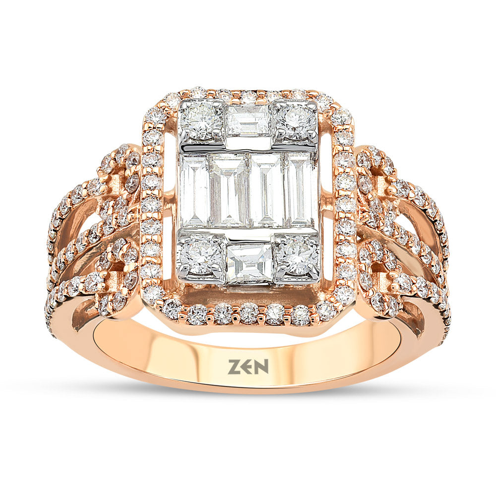 1.42 ct. Baguette Diamantring