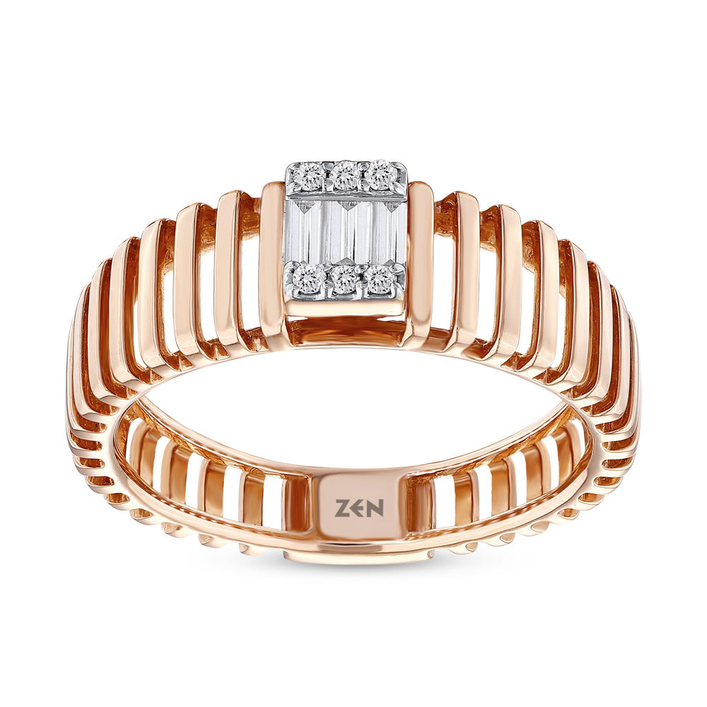 0.13 ct. Baguette Diamantring