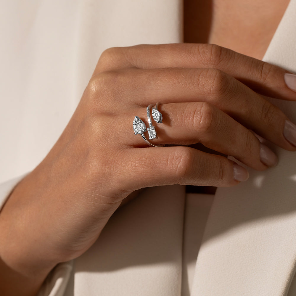 0.61 ct. Baguette Diamantring